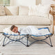 Regalo My Cot Portable Folding Toddler Bed, 46.5" × 24.5" × 9" (Royal Blue) - Kidsy