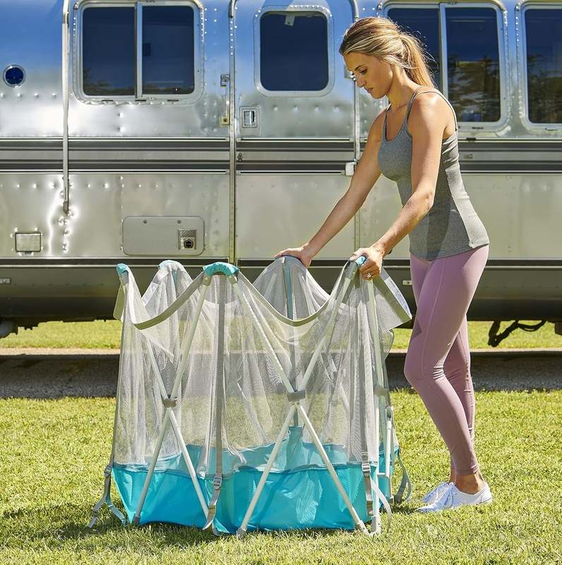 Regalo My Portable Play Yard Deluxe 6 Panel (Aqua) - Kidsy