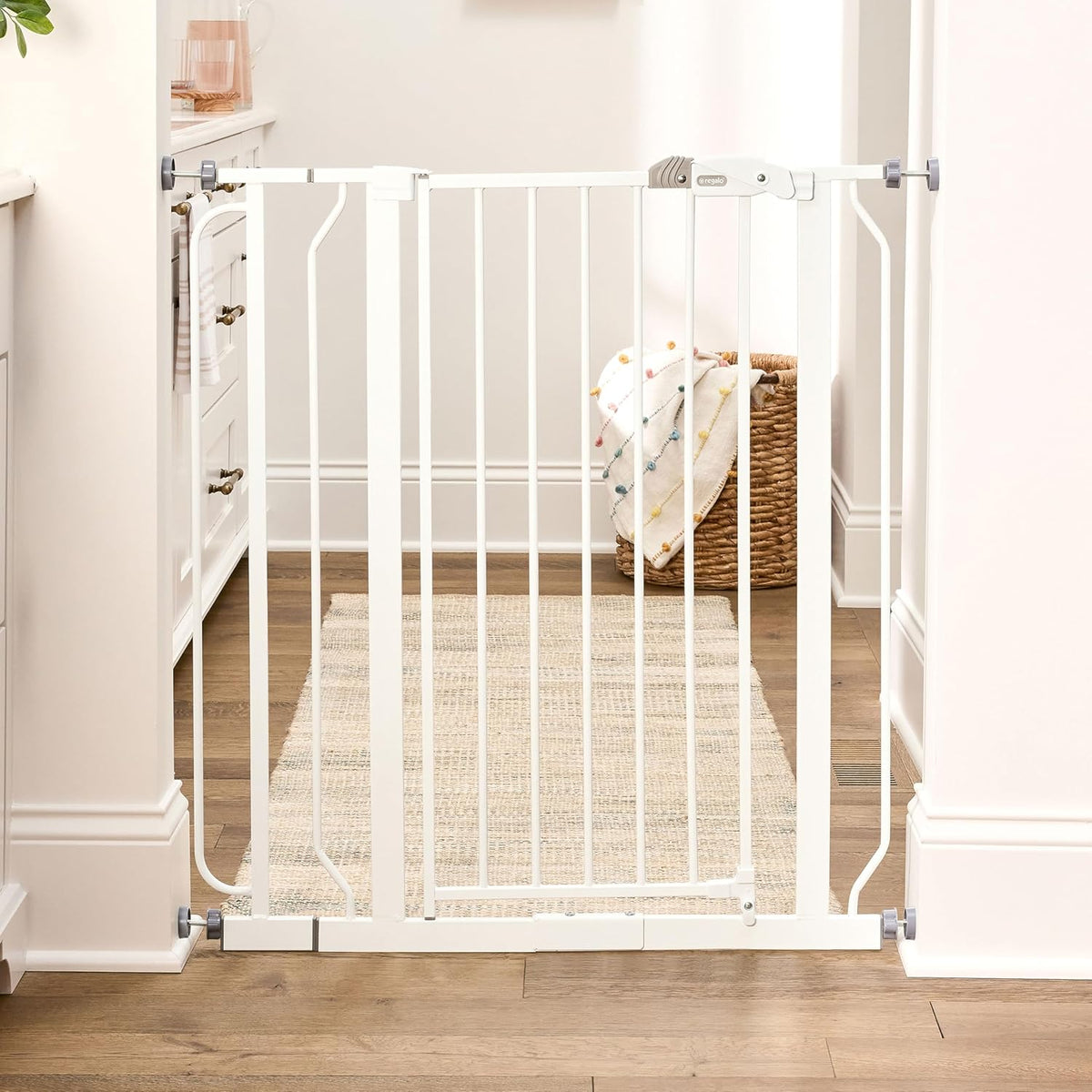 Regalo Safety 36" Extra Tall Baby Gate (White, 29-36.5"W x 36"H) - Kidsy