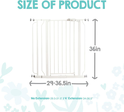 Regalo Safety 36" Extra Tall Baby Gate (White, 29-36.5"W x 36"H) - Kidsy