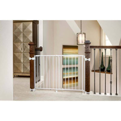 Regalo Top of Stairs Metal Safety Gate 43 x 30.5" (White) - Kidsy