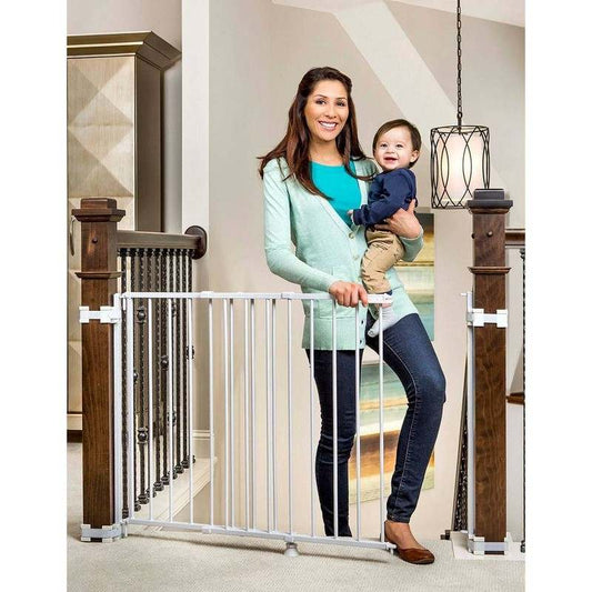 Regalo Top of Stairs Metal Safety Gate 43 x 30.5" (White) - Kidsy