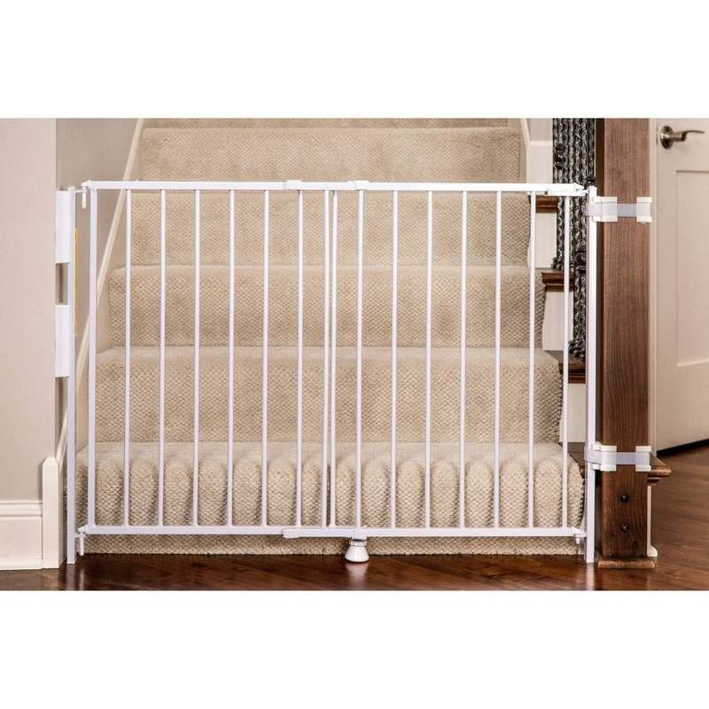 Regalo Top of Stairs Metal Safety Gate 43 x 30.5" (White) - Kidsy