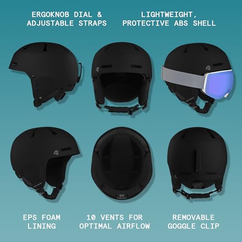 Retrospec Comstock Adjustable Snow Ski and Snowboard Helmet (Matte Black) - Kidsy