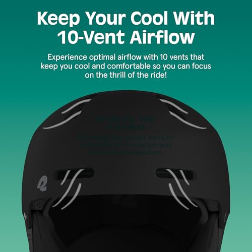 Retrospec Comstock Adjustable Snow Ski and Snowboard Helmet (Matte Black) - Kidsy