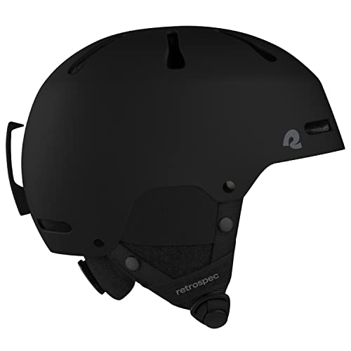 Retrospec Comstock Adjustable Snow Ski and Snowboard Helmet (Matte Black) - Kidsy