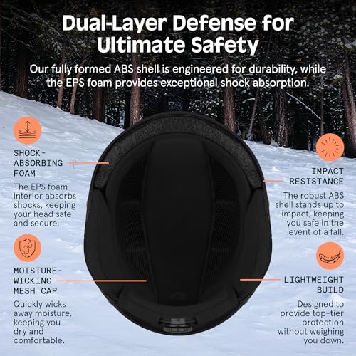 Retrospec Comstock Adjustable Snow Ski and Snowboard Helmet (Matte Black) - Kidsy