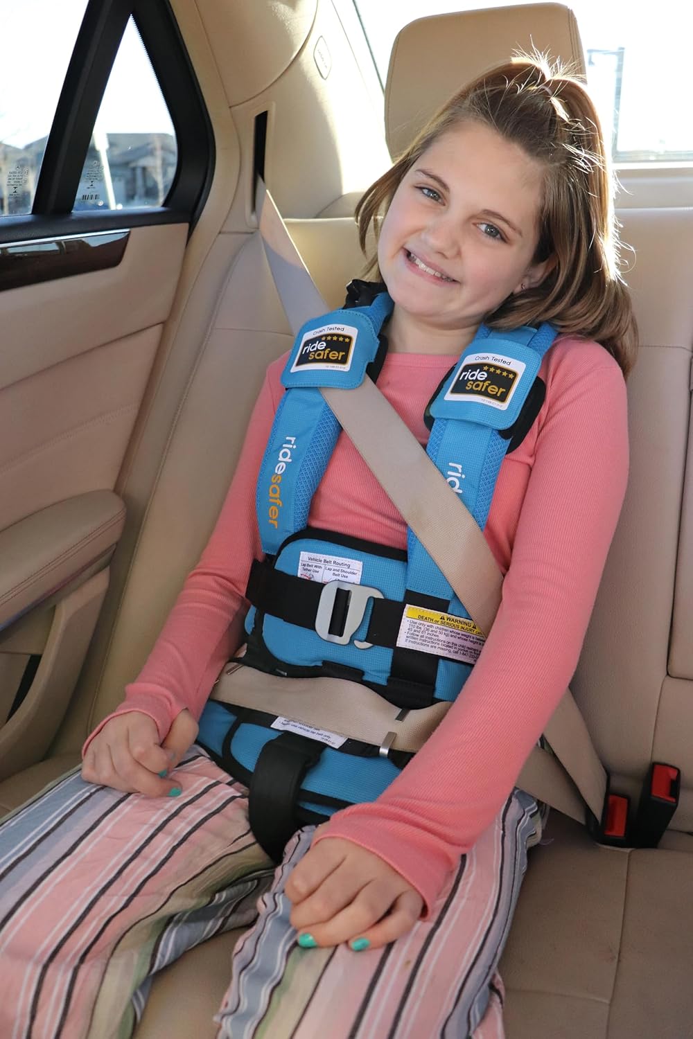 RideSafer Gen 5 Lightweight, Compact, Portable Car Seat (Large, Blue) - Kidsy