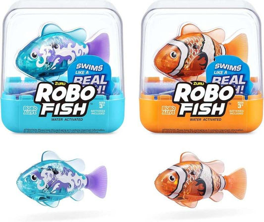 Robo Alive Robo Fish Robotic Swimming Fish (Teal + Orange) - Kidsy