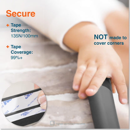 Roving Cove HeftyFit 6 - Foot Edge Protector for Baby Proofing (Onyx Black) - Kidsy