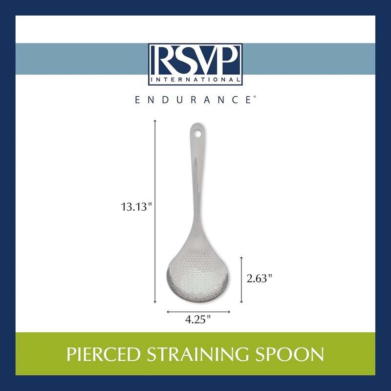 RSVP International Endurance Pierced Straining Spoon (Stainless Steel) - Kidsy