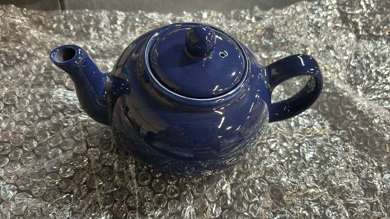 RSVP International Stoneware Teapot Collection (16 oz, Blue) - Kidsy