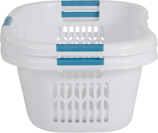 Rubbermaid Laundry Basket XL Hip - Hugger Basket 2.1 - Bushel (White) - Kidsy