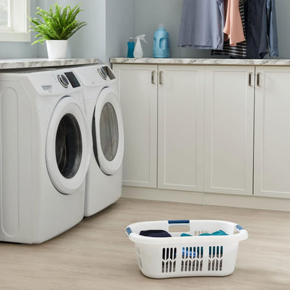 Rubbermaid Laundry Basket XL Hip - Hugger Basket 2.1 - Bushel (White) - Kidsy