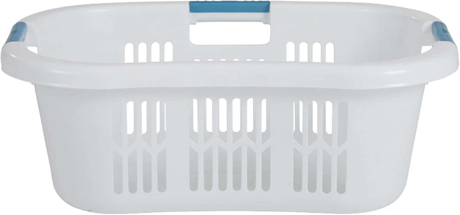 Rubbermaid Laundry Basket XL Hip - Hugger Basket 2.1 - Bushel (White) - Kidsy