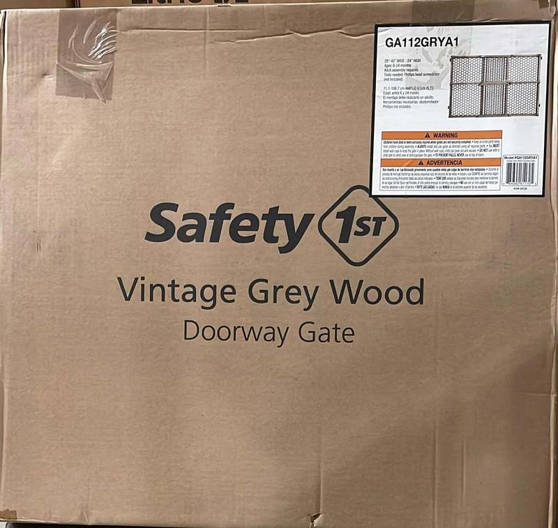 Safety 1st Vintage Wood Baby Gate (Grey) - Kidsy