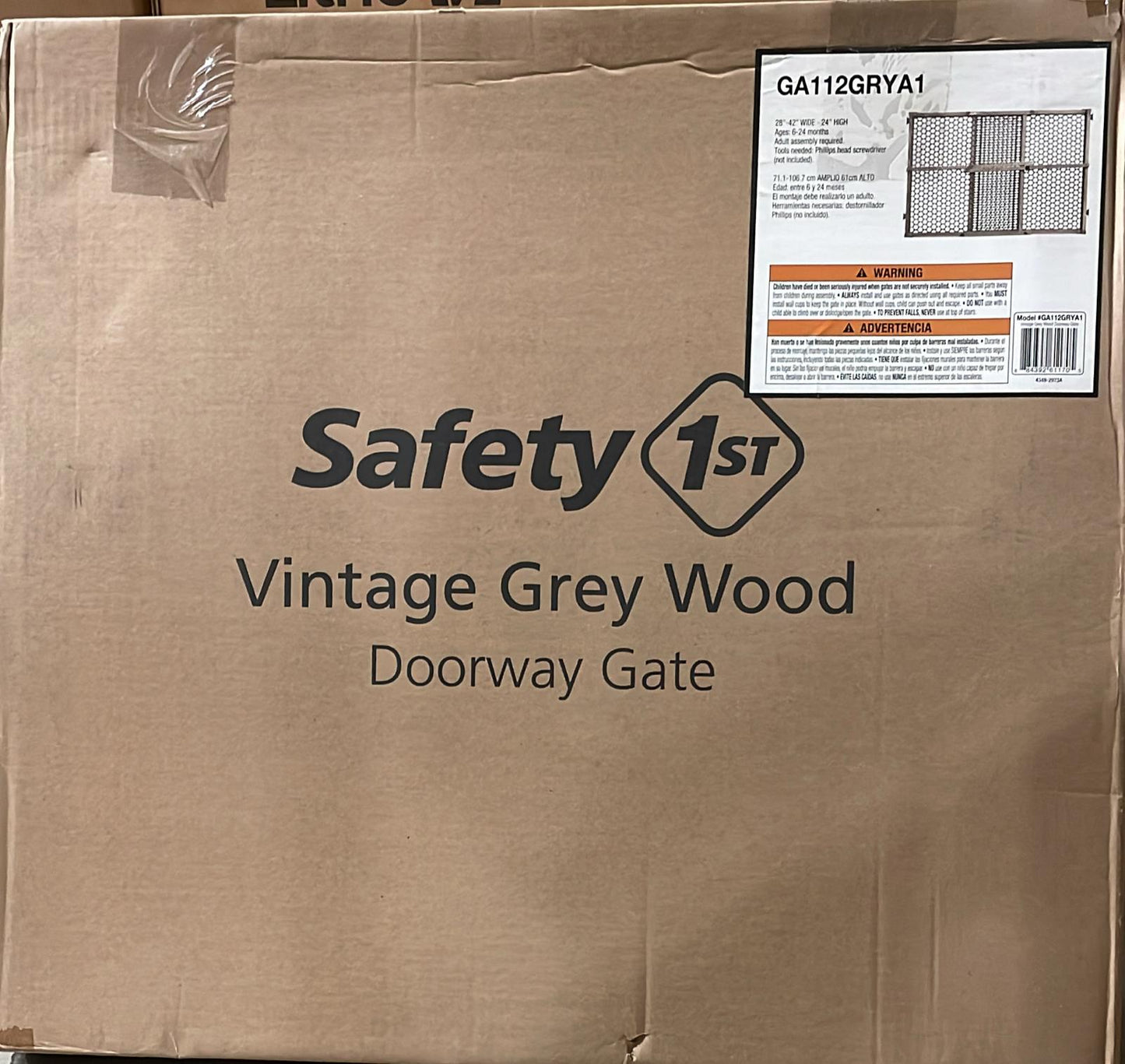 New Safety 1st Vintage Wood Baby Gate (Grey)