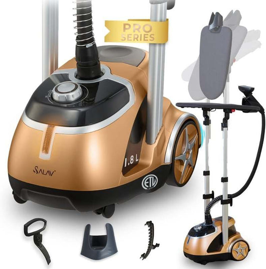 SALAV Professional Garment Steamer with Built - In Ironing Board (Gold) - Kidsy