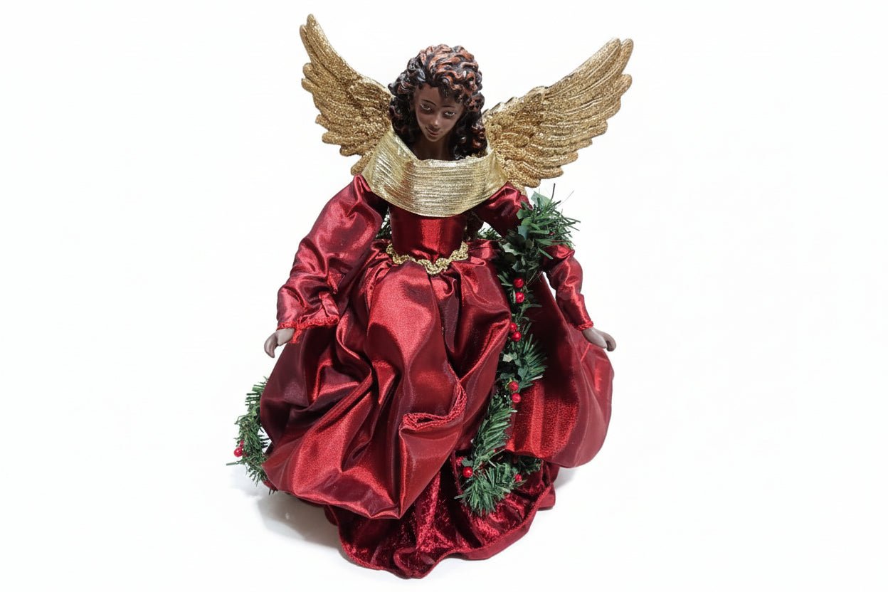 Santa's Workshop 3002 Aa Christmas Angel Tree Topper (Red/Gold/Green) - Kidsy