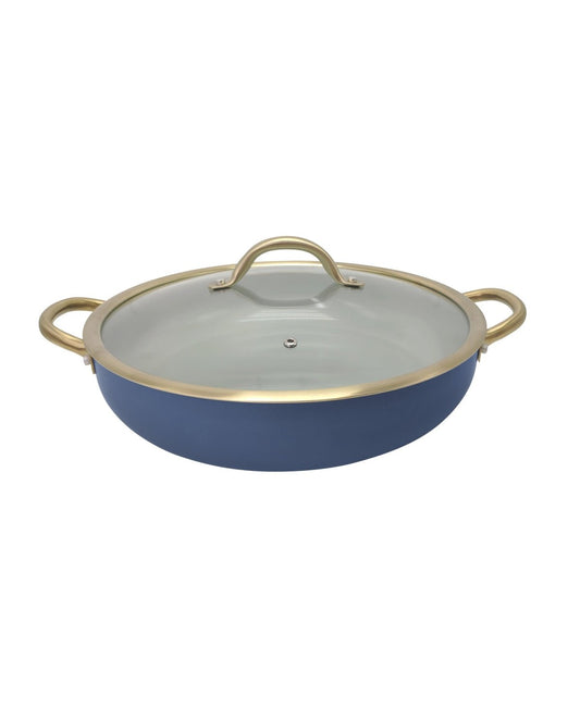 Sedona Kitchen Ceramic 13" Everyday Pan with Lid (Denim) - Kidsy