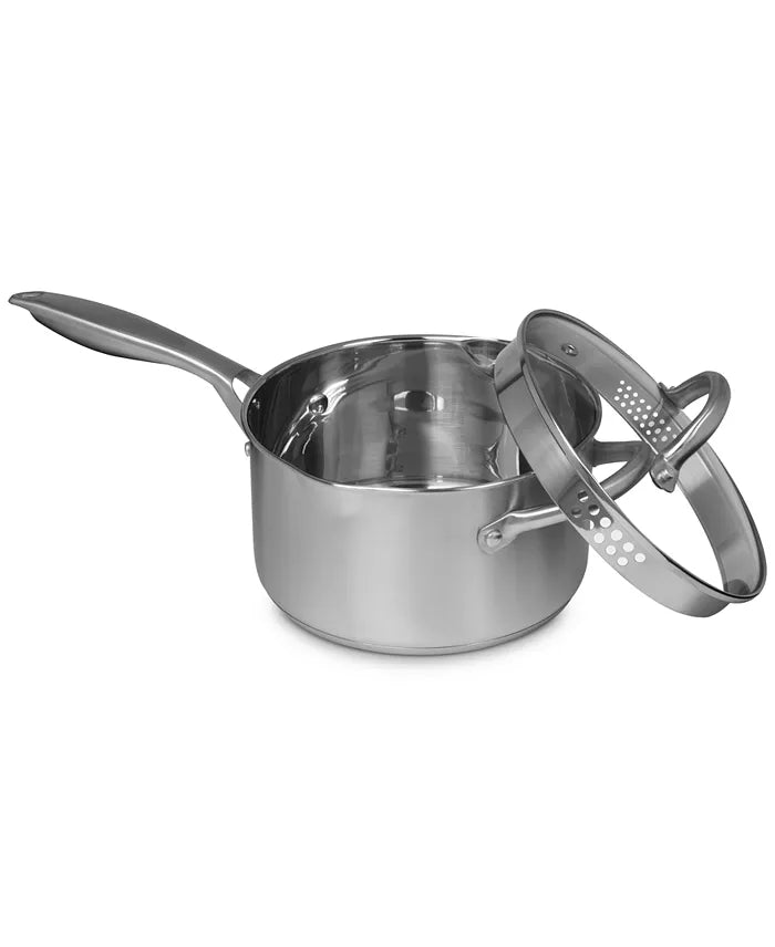 Sedona Kitchen Pro Stainless Steel 3.5 - Qt. Saucepan with Draining Lid - Kidsy