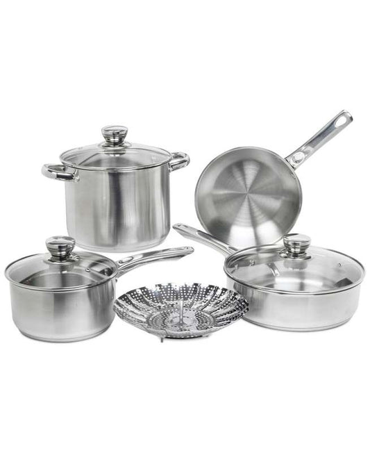 Sedona Kitchen Stainless Steel 8 - Piece Cookware Set - Kidsy