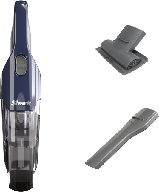 Shark Cyclone PET Handheld Vacuum with 8" Crevice Tool, HyperVelocity Suction, (Navy Blue/Grey) - Kidsy