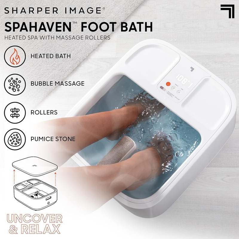 Sharper Image Heated Foot Bath Spa with Massage Rollers & LED Display - Kidsy