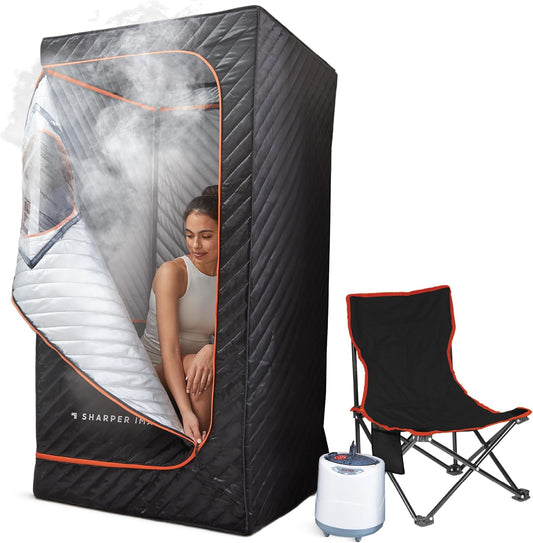 Sharper Image Steamer Portable Sauna Spa, Home Sauna Tent, 65.7” x 33.3” (Black) - Kidsy
