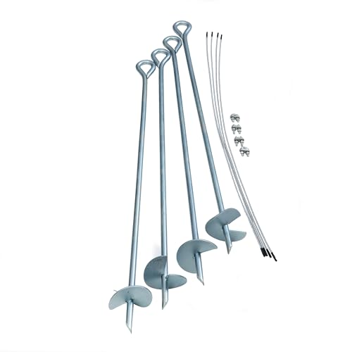 ShelterLogic ShelterAuger 4 - Piece 30 - Inch Reusable Heavy Duty Steel (Silver) - Kidsy