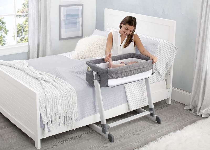 Simmons Kids By The Bed City Sleeper Bassinet (Grey Tweed) - Kidsy