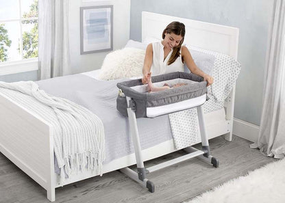 Simmons Kids By The Bed City Sleeper Bassinet (Grey Tweed) - Kidsy
