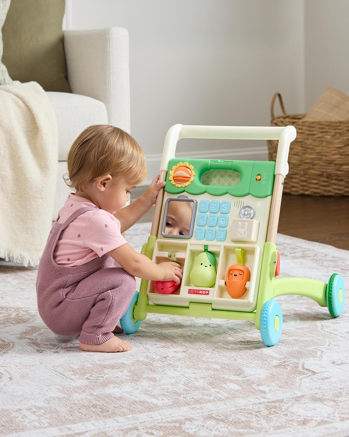 Skip Hop Baby Walker 5-in-1 Sit to Stand Convertible Light Up Walker Farmstand Age 6m+ - Kidsy