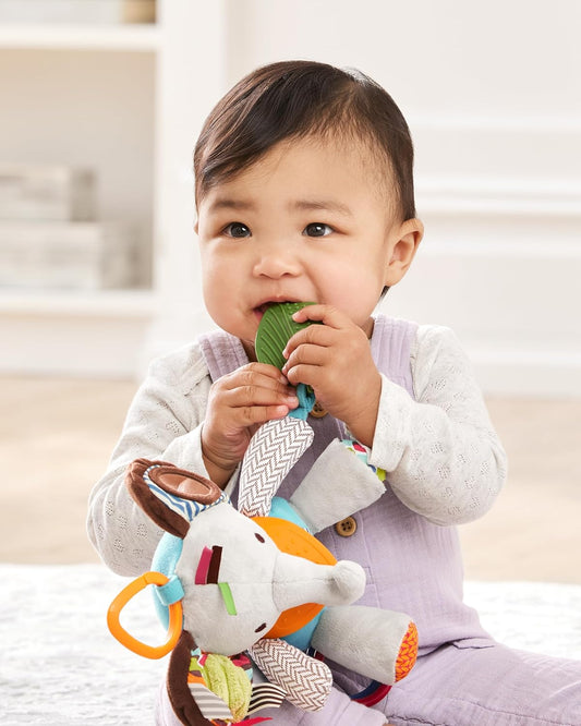 Skip Hop Bandana Buddies Baby Activity and Teething Toy with Multi - Sensory Rattle and Textures, Elephant - Kidsy