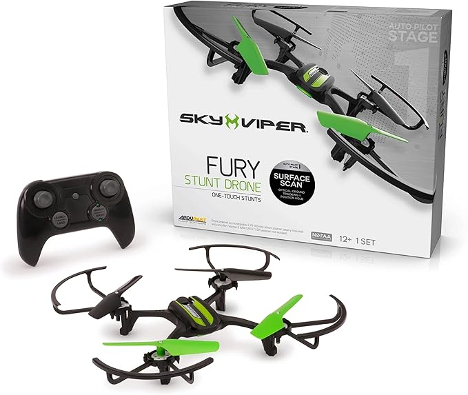 Sky Viper Fury Stunt Drone (Black/Green) - Kidsy