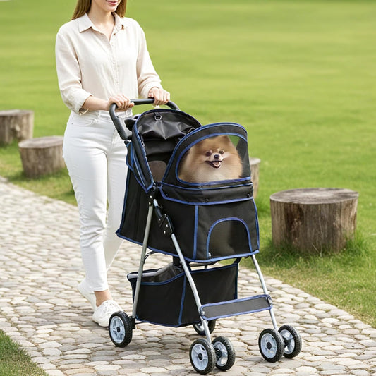 Smug Pet Stroller for Dogs and Cats (Black) - Kidsy