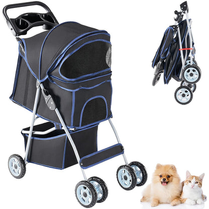 Smug Pet Stroller for Dogs and Cats (Black) - Kidsy