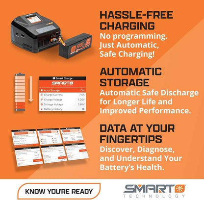 Spektrum 11.1V 5000mAh 3S 30C Smart LiPo G2 Hard Case (30C/IC3) - Kidsy