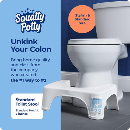 Squatty Potty Standard 7-Inch Bathroom Toilet Stool (White) - Kidsy