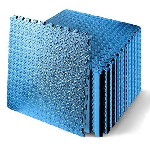 Squatz 50 - pc Foam Interlocking Exercise Mat - Blue - Kidsy