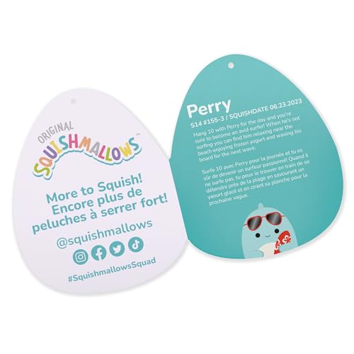 Squishmallows Original 14 - Inch Perry Teal Dolphin with Red Surfboard - Kidsy