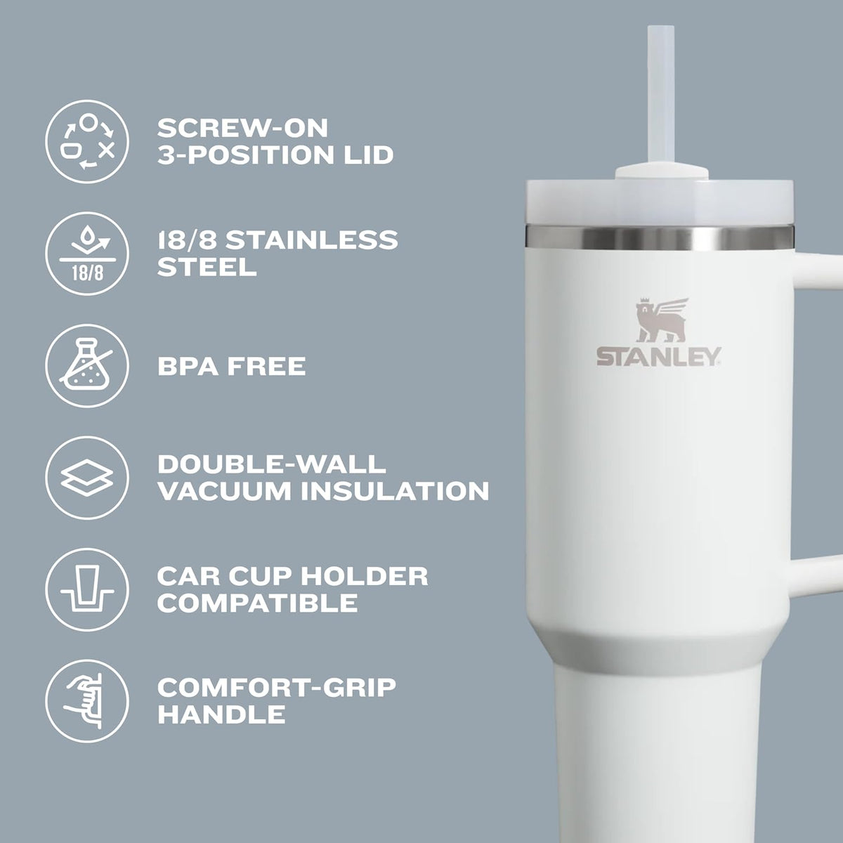 Stanley Quencher H2.0 Tumbler 14oz (Cream 2.0) - Kidsy
