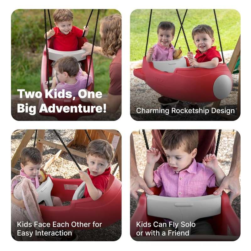 Step2 Rocket Swing for Two Baby Outdoor Swing (Maroon) - Kidsy