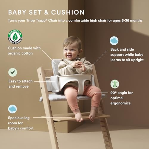 Stokke Tripp Trapp Newborn Set + Cushion 2 (Nordic Grey) + Stokke Tray (White) - Kidsy