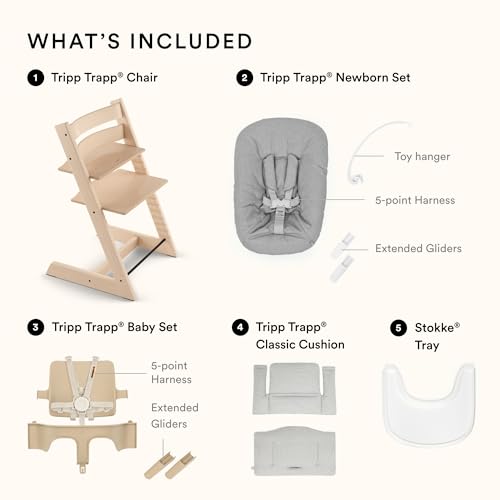 Stokke Tripp Trapp Newborn Set + Cushion 2 (Nordic Grey) + Stokke Tray (White) - Kidsy