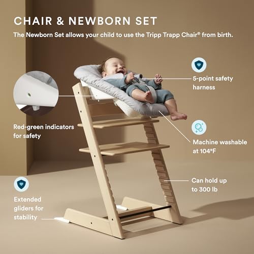 Stokke Tripp Trapp Newborn Set + Cushion 2 (Nordic Grey) + Stokke Tray (White) - Kidsy