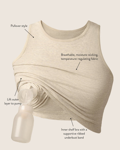 Sublime® Bamboo Hands - Free Pumping Longline Bra Top | Light Mauve - Kidsy
