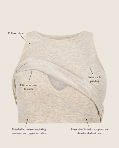 Sublime® Bamboo Maternity & Nursing Longline Bra Top | Twilight - Kidsy