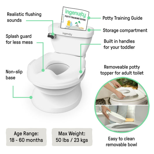 Summer by Ingenuity My Size Potty Pro Chair and Training Toilet for Toddlers (White) - Kidsy