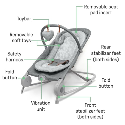 Summer Infant 2 - in - 1 Bouncer & Rocker Duo (Heather Gray) - Kidsy